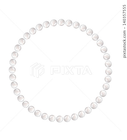Round frame formed from white pearl beads. Watercolor hand painted composition for invitations, greeting cards, stationery, scrapbook, wall art and wedding designs. Simple pearl wreath Round frame formed from white pearl beads. Watercolor hand painted composition for invitations, greeting cards, stationery, scrapbook, wall art and wedding designs. Simple pearl wreath 140357555