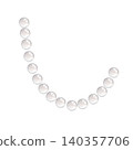 Watercolor curved pearl strand illustration. Jewelry element for wedding invitations, menus, greeting cards, branding, packaging, stationery, textile prints and decorative layouts. 140357706