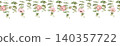 Ranunculus flowers and eucalyptus watercolor seamless floral border with repeating pattern. Suitable for wedding invitations, greeting cards, textiles, packaging and feminine branding projects. 140357722
