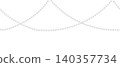 Watercolor seamless pearl garland border with repeating draped strands. Elegant design suitable for wedding invitations, greeting cards, textiles, wrapping paper and feminine branding projects. 140357734