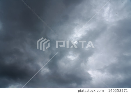 Kanazawa, Japan - Oct 6 2024, panoramic view of overcast sky with dark rain clouds, at daytime, Kanazawa, Japan Kanazawa, Japan - Oct 6 2024, panoramic view of overcast sky with dark rain clouds, at daytime, Kanazawa, Japan 140358371