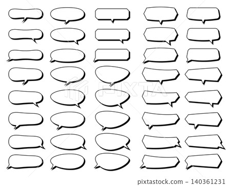 A set of simple line and shadow speech bubbles. A set of simple line and shadow speech bubbles. 140361231