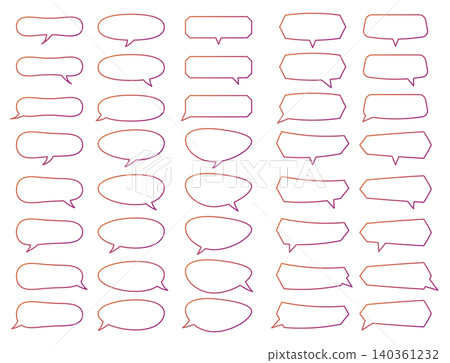 Gradient line speech bubble set Gradient line speech bubble set 140361232