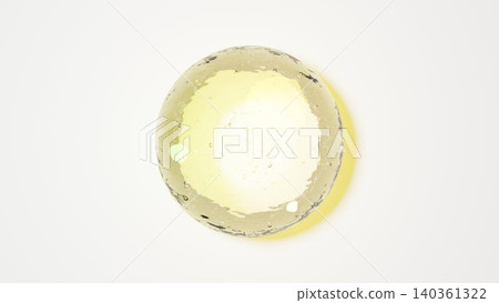 A 3D spherical object resembling a golden, shimmering water droplet; an abstract graphic element. A 3D spherical object resembling a golden, shimmering water droplet; an abstract graphic element. 140361322