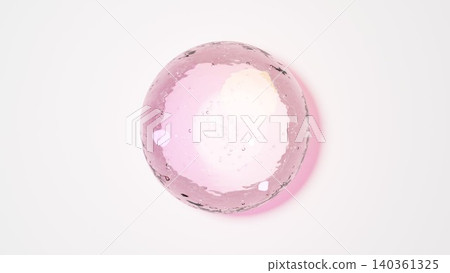 A pink 3D sphere object with a water droplet-like texture; an abstract graphic element. A pink 3D sphere object with a water droplet-like texture; an abstract graphic element. 140361325