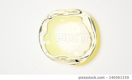A 3D spherical object resembling a yellow water droplet; an abstract liquid graphic element. A 3D spherical object resembling a yellow water droplet; an abstract liquid graphic element. 140361339