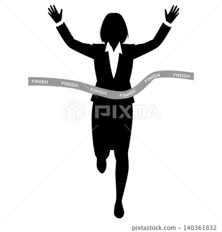 女企業家衝過終點線 女企業家衝過終點線 140361832