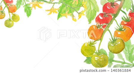 Watercolor mini tomato frame Watercolor mini tomato frame 140361884