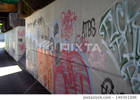 Graffiti in the underpass 140361896