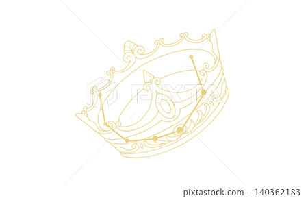 A line drawing illustration of the Corona Borealis constellation (gold-colored illustration of the crown and constellation lines, line art only, no coloring). A line drawing illustration of the Corona Borealis constellation (gold-colored illustration of the crown and constellation lines, line art only, no coloring). 140362183