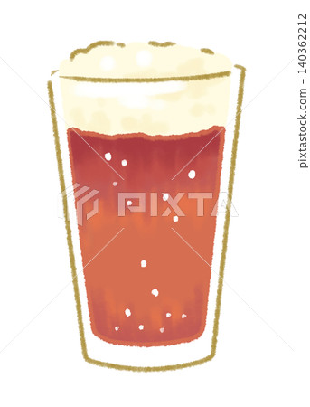 Illustrations of beer in a glass 140362212