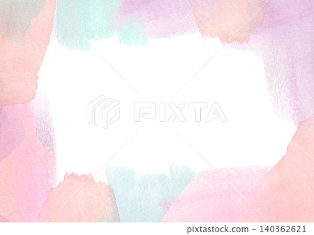 A watercolor texture frame in muted pink and blue colors. A watercolor texture frame in muted pink and blue colors. 140362621