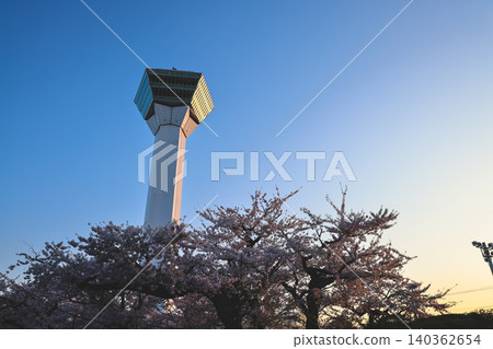 April 25 2026 Goryokaku Tower Silhouette Against Golden Sunset Sky April 25 2026 Goryokaku Tower Silhouette Against Golden Sunset Sky 140362654