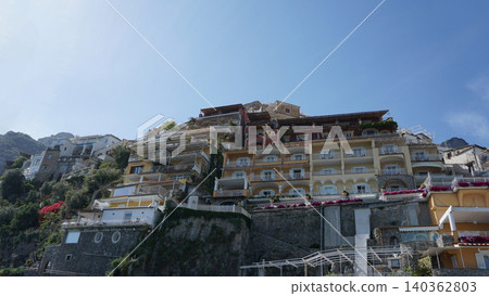 Panorama View from the Positano - colorful facades 140362803