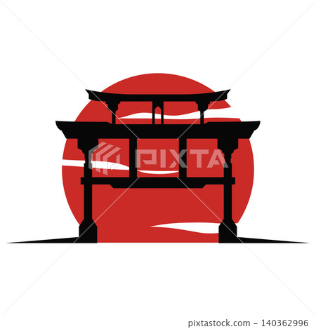 Torii Gate Logo Design Template Minimalist Japanese Symbol Simpel Torii Gate Logo Design Template Minimalist Japanese Symbol Simpel 140362996