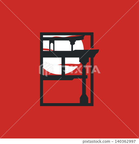 Torii Gate Logo Design Template Minimalist Japanese Symbol Simpel Torii Gate Logo Design Template Minimalist Japanese Symbol Simpel 140362997