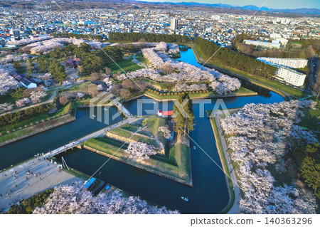 April 25 2026 Goryokaku Star Fort Aerial With Cherry Blossoms April 25 2026 Goryokaku Star Fort Aerial With Cherry Blossoms 140363296
