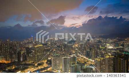 May 22 2026 HONG KONG, CHINA. Kowloon skyline with illuminated buildings May 22 2026 HONG KONG, CHINA. Kowloon skyline with illuminated buildings 140363341
