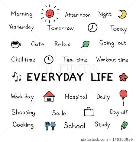 Simple and easy-to-use hand-drawn style lifestyle phrases and colorful emoji logos. Simple and easy-to-use hand-drawn style lifestyle phrases and colorful emoji logos. 140363939