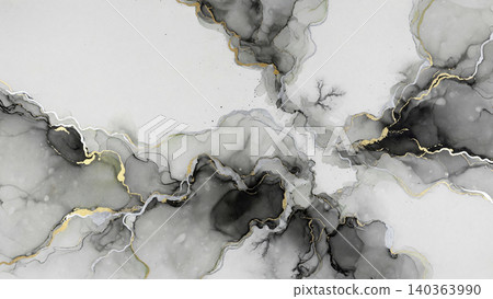 奢華的日式背景,以黑色墨水與金色銀色酒精墨水完美融合,呈現出光澤感。 奢華的日式背景,以黑色墨水與金色銀色酒精墨水完美融合,呈現出光澤感。 140363990