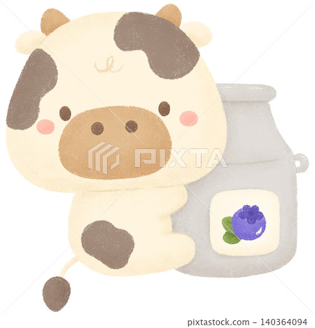 Cow and blueberries Cow and blueberries 140364094