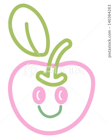 Happy apple outline for kid colouring book, healthy snack, protein, fruit, food, running competition, marathon, race, diet, exercise, sport, activity, grocery shopping, supermarket, breakfast, canteen 140364263
