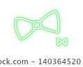 Hand-drawn style double ribbon, green, Heisei era purikura (photo booth) material 140364520