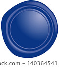 Navy blue seal wax emblem vector illustration 140364541