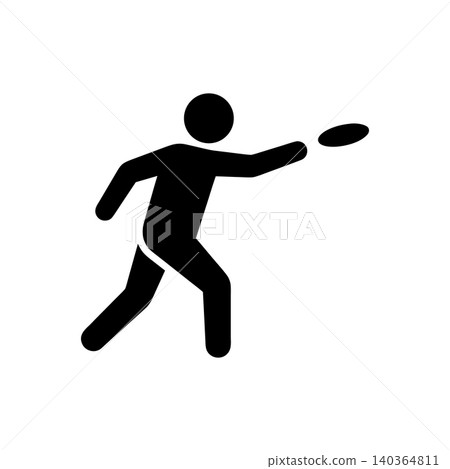 Throwing Flying Disc Icon Throwing Flying Disc Icon 140364811