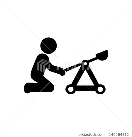 Operating Toy Catapult Icon 140364812
