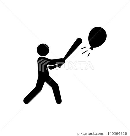 Person Hitting Water Balloon Icon 140364826