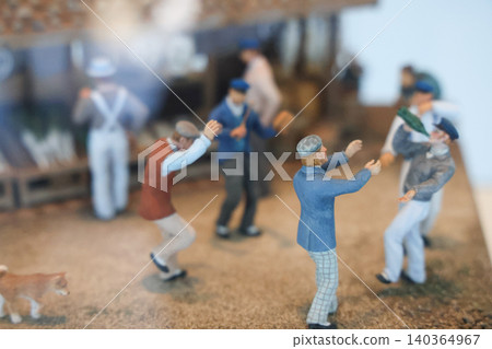 April 25 2026 Historical Miniature Figures Performing Industrial Work Scene April 25 2026 Historical Miniature Figures Performing Industrial Work Scene 140364967