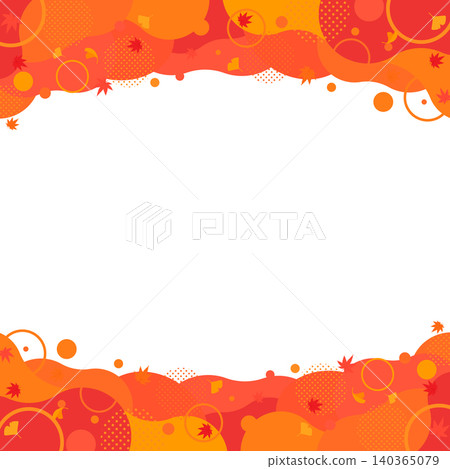 Pop-art abstract frame with autumn leaves 3_square 140365079