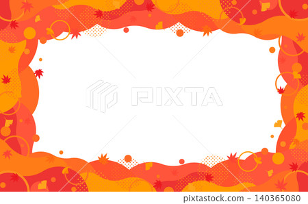 Pop abstract frame with autumn leaves 4_horizontal Pop abstract frame with autumn leaves 4_horizontal 140365080