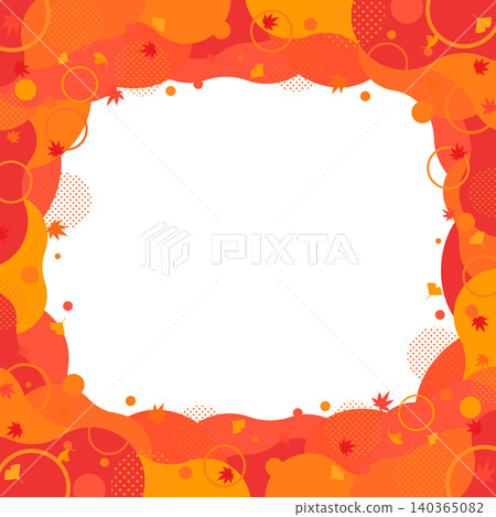Pop-art abstract frame with autumn leaves 4_square Pop-art abstract frame with autumn leaves 4_square 140365082