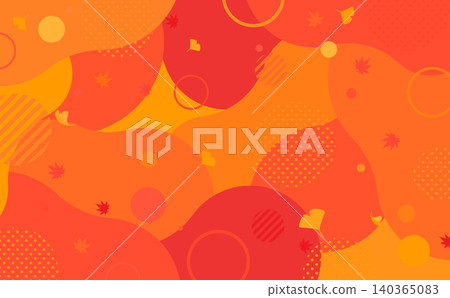 Pop-art abstract background of autumn leaves (horizontal) 140365083