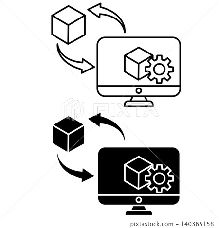 Digital Twins Outline icon. Digital Twin Technology sign. Digital Transformation and Digital Twin symbol. flat style. Digital Twins Outline icon. Digital Twin Technology sign. Digital Transformation and Digital Twin symbol. flat style. 140365158