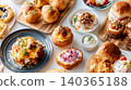 A delicious-looking background image of a breakfast table. 140365188