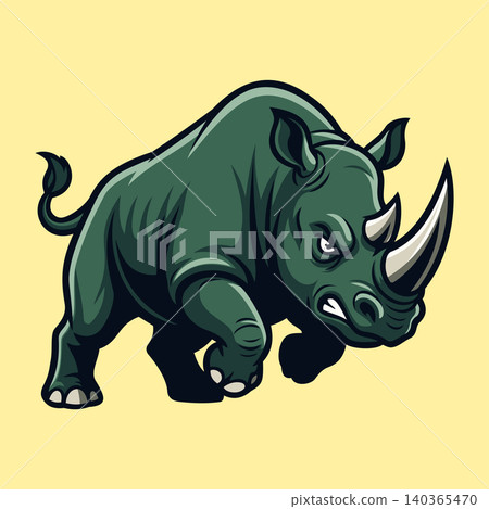 Rhino Illustration Character Vector Logo Template Rhino Illustration Character Vector Logo Template 140365470