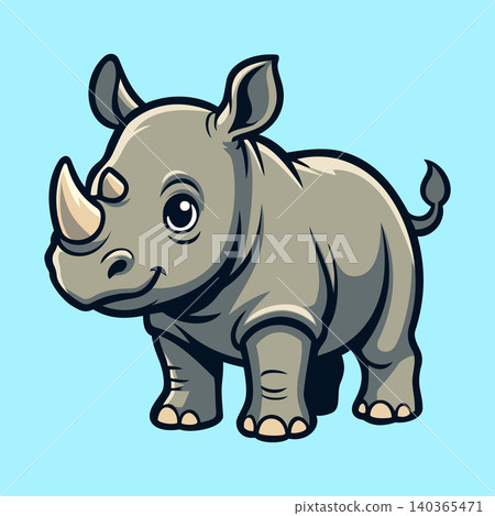 Rhino Illustration Character Vector Logo Template Rhino Illustration Character Vector Logo Template 140365471