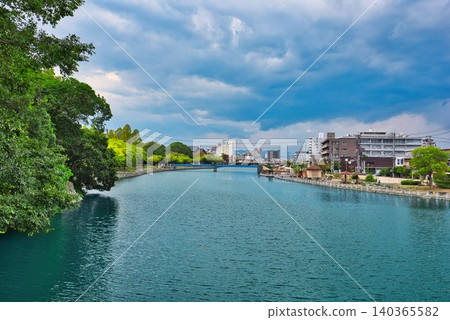 Suketo River along Tokushima Central Park Suketo River along Tokushima Central Park 140365582