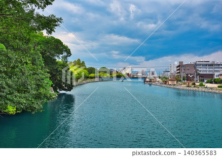 Suketo River along Tokushima Central Park Suketo River along Tokushima Central Park 140365583