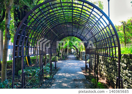 Walking path in Tokushima Central Park Walking path in Tokushima Central Park 140365685