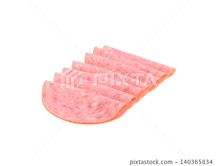 Beer sausage, Bologna sausage [White background, cutout] 140365834