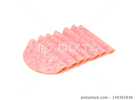 Beer sausage, Bologna sausage [White background, cutout] 140365836