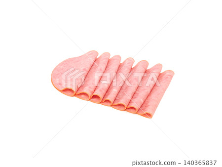 Beer sausage, Bologna sausage [White background, cutout] 140365837