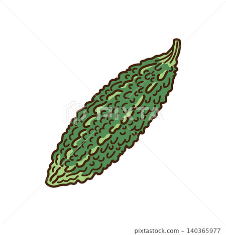 Simple and cute bitter melon vector illustration Simple and cute bitter melon vector illustration 140365977