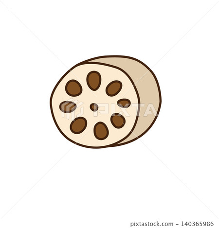 Simple and cute lotus root vector illustration 140365986