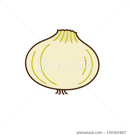 Simple and cute vector illustration of a new onion Simple and cute vector illustration of a new onion 140365987