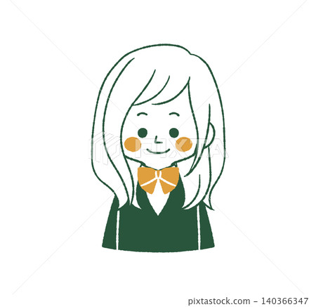 微笑的女學生 - 4 種顏色 微笑的女學生 - 4 種顏色 140366347
